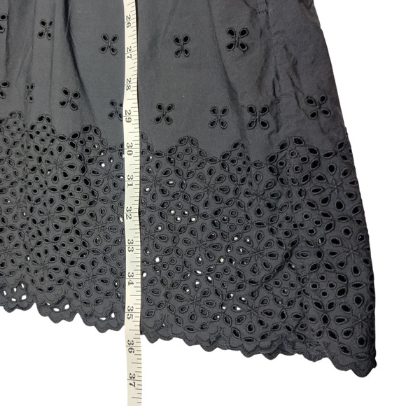 Ulla Johnson Gemma Broderie Anglaise Eyelet Cotton Poplin Shirt Dress Black 8/10 - Picture 13 of 14